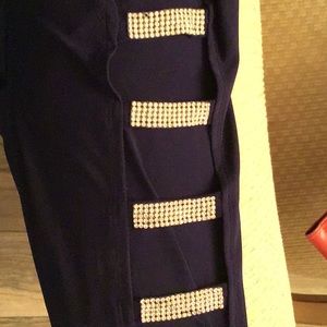 Dark navy blue pull over head dress